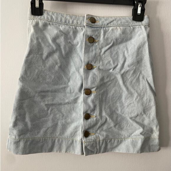 american apparel light wash denim buttoned mini skirt - XS - Picture 1 of 4